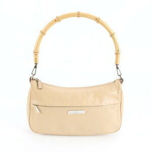Gucci Bamboo leather handbag one handle Beige Tan